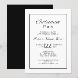 Invitación Navidades negros blancos Minimalistas modernos