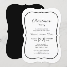 Invitación Navidades negros blancos Minimalistas modernos