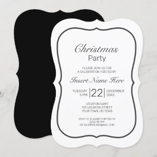 Invitación Navidades negros blancos Minimalistas modernos