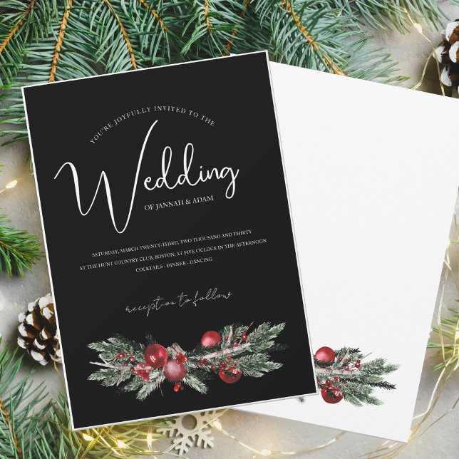 Invitación Navidades negros Boda de la fiesta de invierno ver (Subido por el creador)