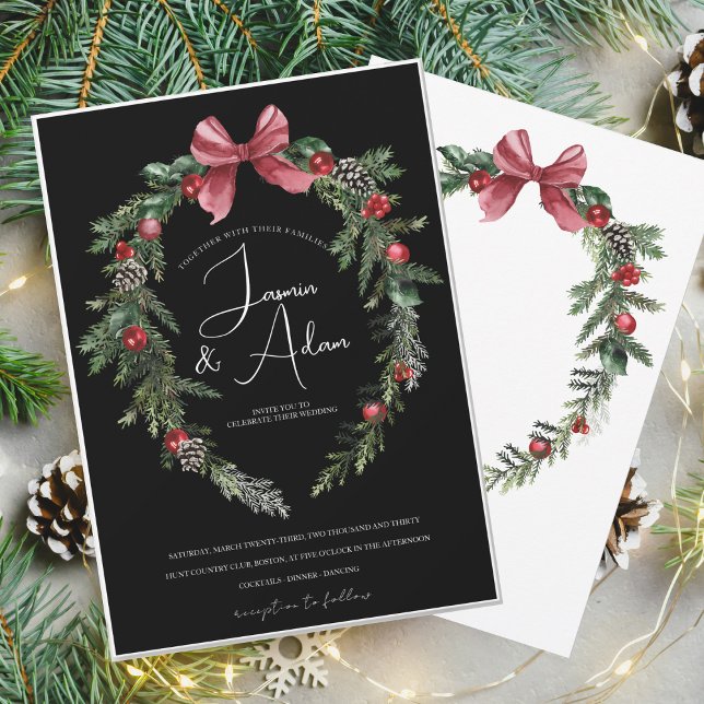 Invitación Navidades negros escriben Boda de la fiesta de inv (Subido por el creador)