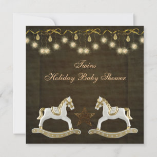 Invitación Navidades neutrales de los caballos de choque Baby