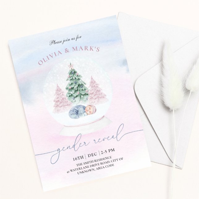 Invitación Navidades Nieve Globe Winter Revelan (Subido por el creador)