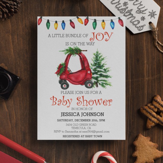 Invitación Navidades Niño Camión Baby Shower Joy (Subido por el creador)