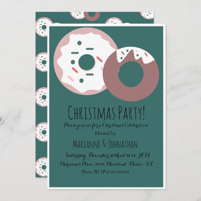 Invitación Navidades No Rociar Tema De Festividad (Anverso / Reverso)