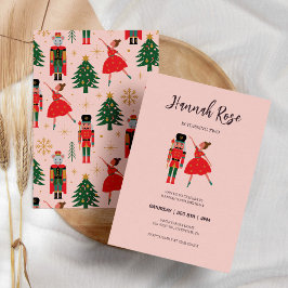 Invitación Navidades Nutcracker Ballerina Baby Girl Cumpleaño
