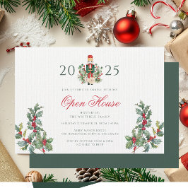 Invitación Navidades Nutcracker Open House Red Berries