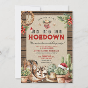 Invitación Navidades occidentales de Holiday Hoedown Cowboy