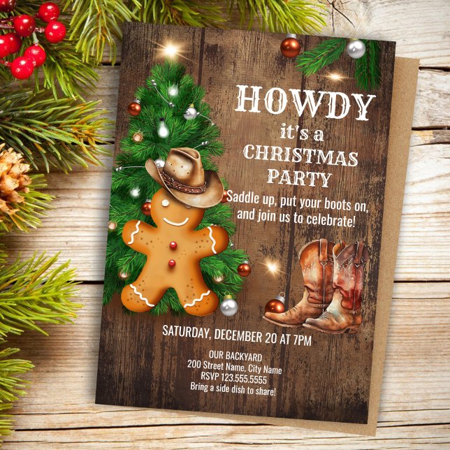 Invitación Navidades occidentales de las cookies de Gingerbre (Subido por el creador)