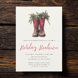 Invitación Navidades occidentales Fiesta de Hoedown Boots vac