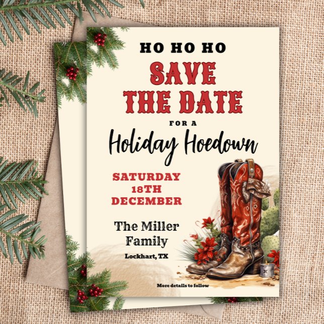 Invitación Navidades occidentales, Holiday Hoedown, Fiesta Co (Subido por el creador)