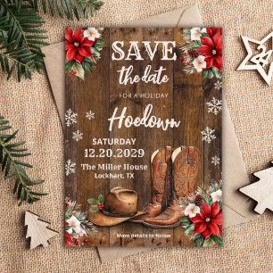 Invitación Navidades occidentales salvan la fecha, vaquero de