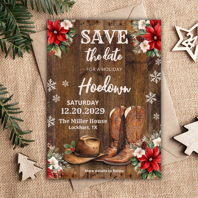 Invitación Navidades occidentales salvan la fecha, vaquero de (Subido por el creador)