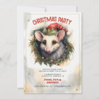 Navidades opossum Watercolor