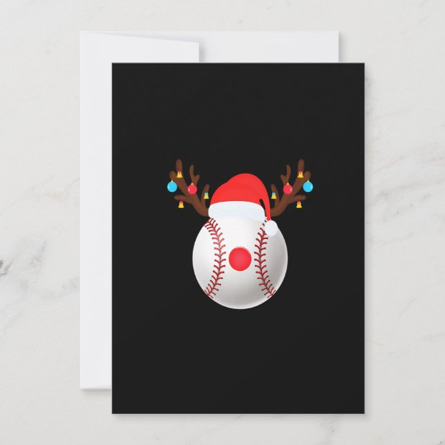 Invitación Navidades Ornamentos de Renos de Béisbol Navidad P (Anverso)