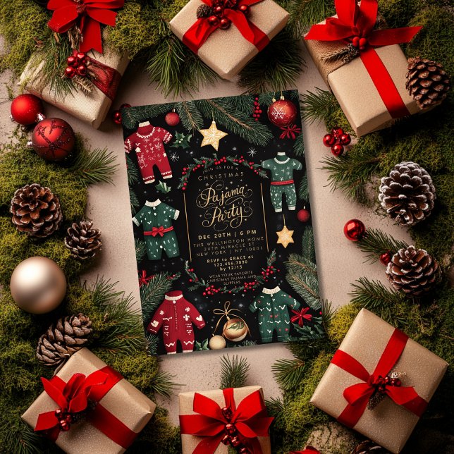 Invitación Navidades Pajama Fiesta Niños Fiesta Pajama (Subido por el creador)