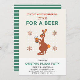 Invitación Navidades Pajama Fiesta Slumber Funny Kangaroo