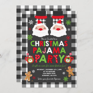 Invitación Navidades Pajama invitan a fiesta de Navidad pijam