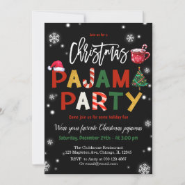 Invitación Navidades Pajamas Fiesta Chalkboard
