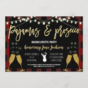 Invitación Navidades Pajamas y Prosecco Bachelorette