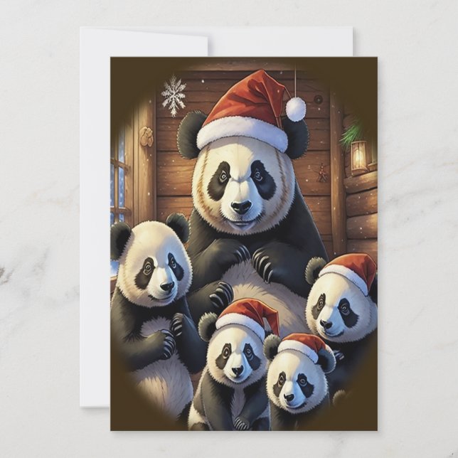 Invitación Navidades Panda Bear (Anverso)