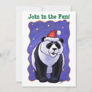 Invitación Navidades Panda Bear