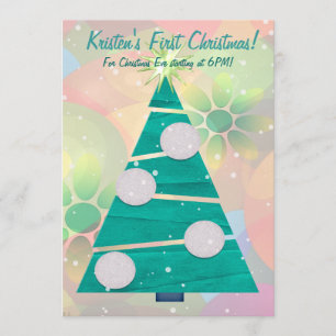 Invitación Navidades Pastel VACACIONES FIESTA Primer Navidad