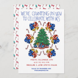 Invitación Navidades patrióticos personalizados