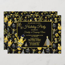 Navidades Patrón de regalo de oro Santa Snowman