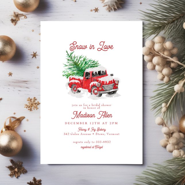 Invitación Navidades Pequeña camionera roja ducha de novia (Subido por el creador)