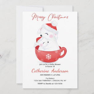 Invitación Navidades pequeños comparten un Baby Shower fanáti