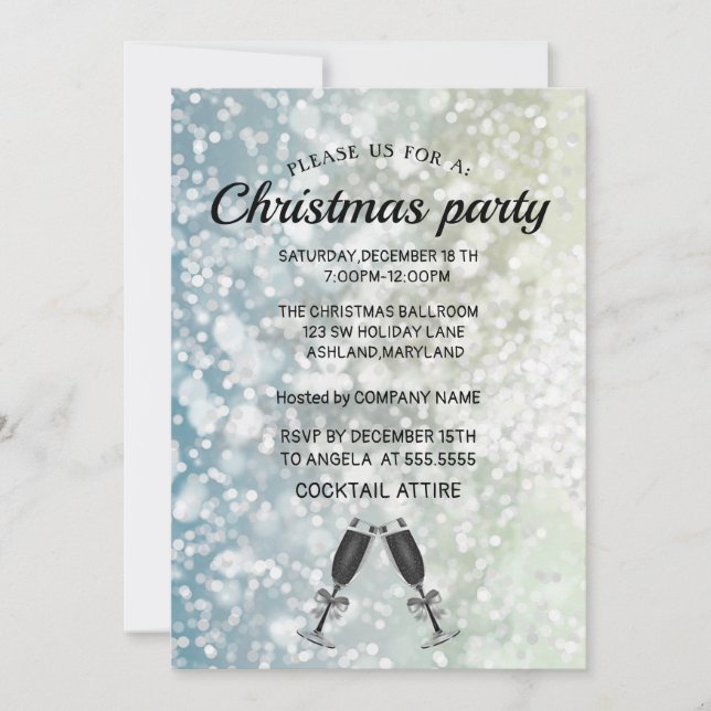 Invitación Navidades perfectos, elegantes y brillantemente pl (Anverso)