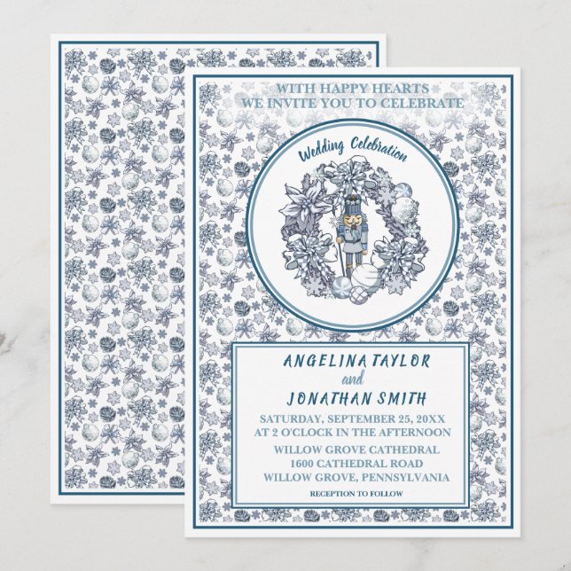 Invitación Navidades personalizables Boda de la llaga de peta (Anverso / Reverso)