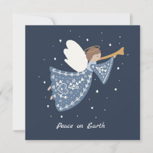 Invitación Navidades personalizados Angel Holiday Peace Earth