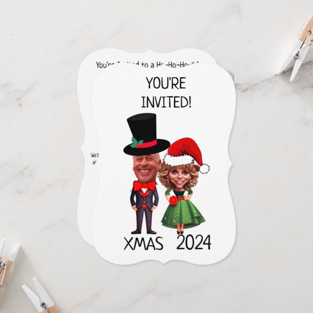 Invitación Navidades Personalizados divertidos y caricatura d (Anverso/Reverso In Situ)