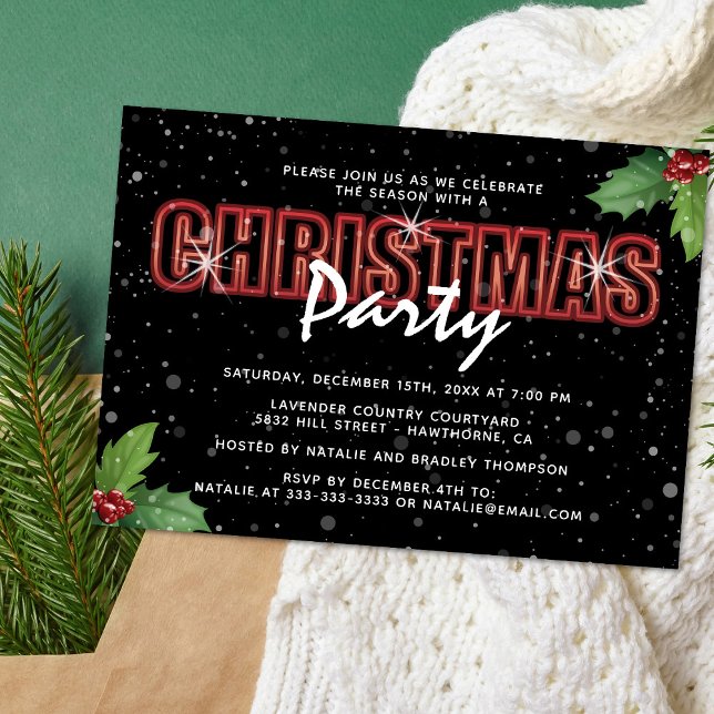 Invitación Navidades personalizados Holly Fiesta (Subido por el creador)