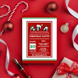 Invitación Navidades personalizados Pandas Holiday