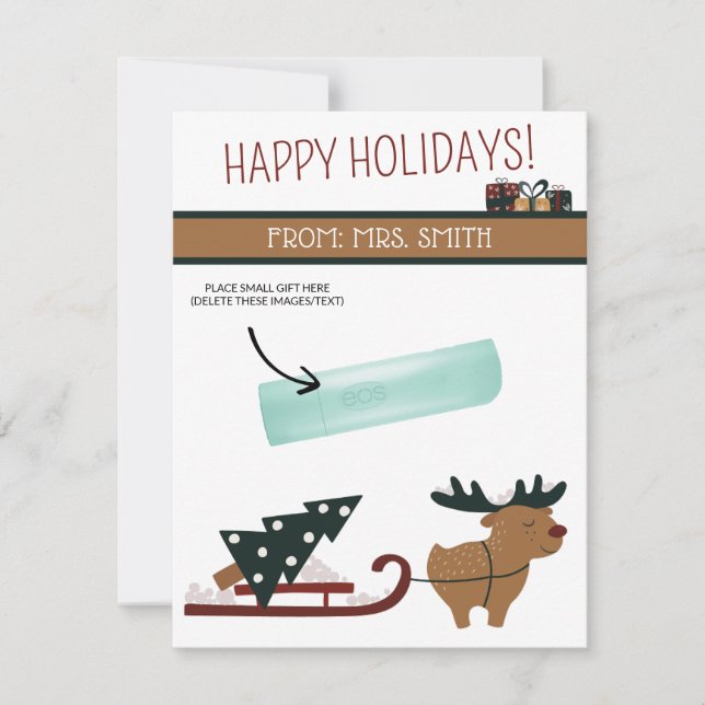 Invitación Navidades personalizados, pequeños regalos, tarjet (Anverso)