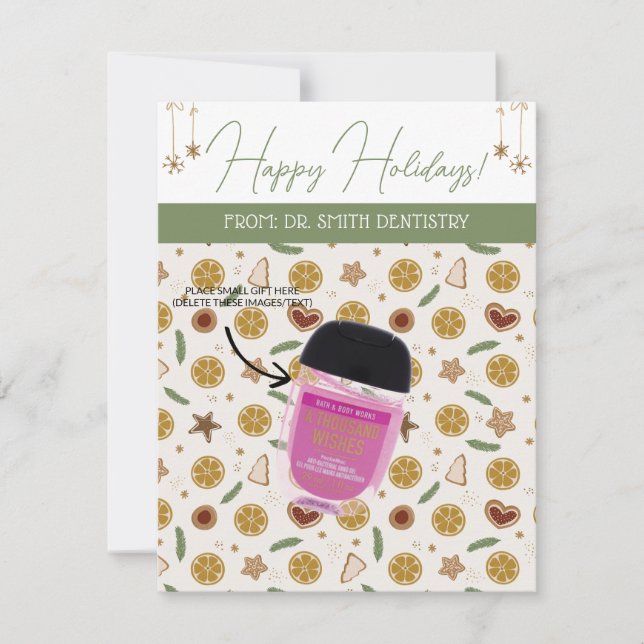 Invitación Navidades personalizados, pequeños regalos, tarjet (Anverso)