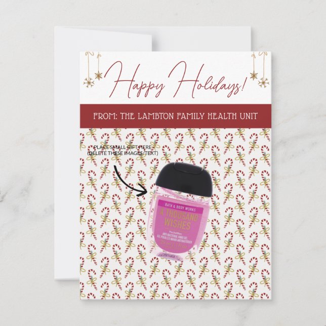 Invitación Navidades personalizados, pequeños regalos, tarjet (Anverso)