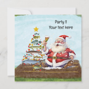 Invitación Navidades pesqueros de Santa Claus