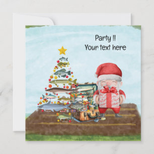 Invitación Navidades pesqueros de Santa Claus