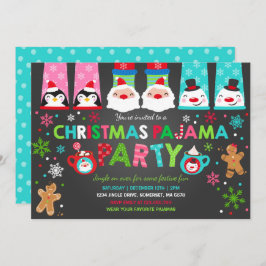 Invitación Navidades pijamas invitan a fiesta navideña pijama