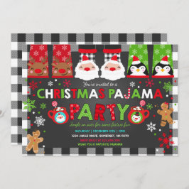 Invitación Navidades pijamas invitan a vacaciones pijamas