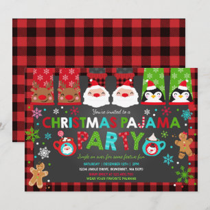 Invitación Navidades pijamas invitan a vacaciones pijamas