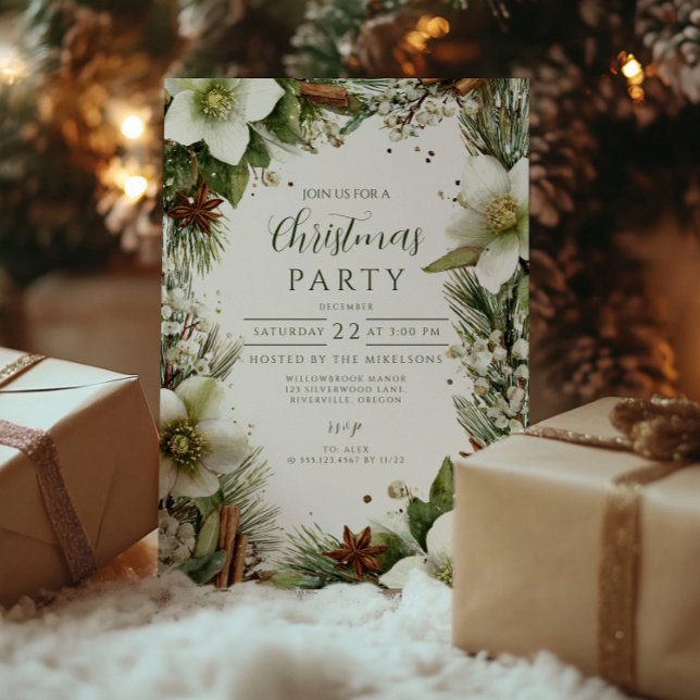 Invitación Navidades Pine Greenery Elegancia (Subido por el creador)