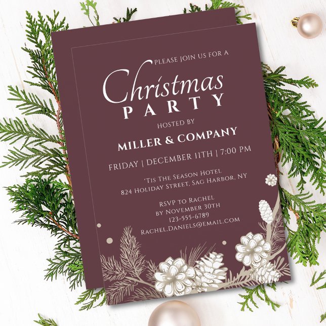 Invitación Navidades Pine Modern Corporate Navidades Fiesta (Subido por el creador)