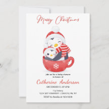 Navidades Pingüinos Pequeños en un Baby Shower mug