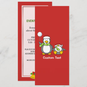 Invitación Navidades Pingüinos Snowballing