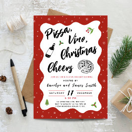 Invitación Navidades Pizza y Fiesta de vinos
